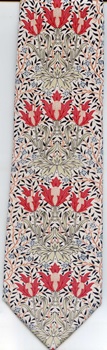 Bourne William Morris  Architect Arts and crafts movement fabric designer tie Necktie
