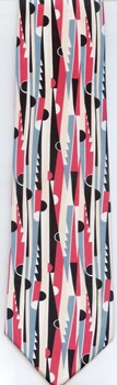 Signature Architect Deco Black And Red  fabric designer tie Necktie