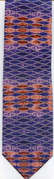 Signature Architect Charles Rennie Macintosh Purple and Orange  Arts and Crafts fabric designer tie Necktie