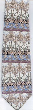 ALPHIONSE MUCHA Lily Architect fabric designer tie Necktie