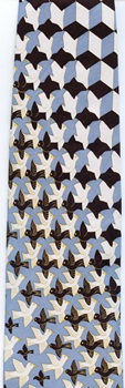 fish to birds Escher Tesselation Bow Tie math Tie necktie