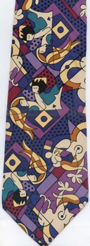 ROMERO BRITTO abstract necktie tie musical group jazz band piano
