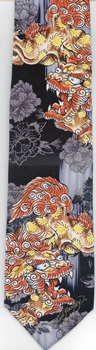 Ed Hardy modern art painting chinese new year dragon american tatoo art Necktie
