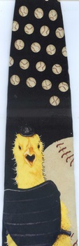 Will Bullas necktie tie chicken fowl ball Chick in Catchers gear baseball  umpire   tie necktie