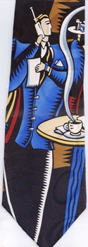 modern art painting american Coffee and Newspaper burton morris art Necktie