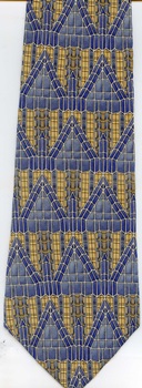 Gothic Inspired Glass Arches circa 1980 Unicef Tie Necktie
