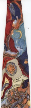 Santa Fe Sky watercolor painting american Grace Newburger tie Necktie