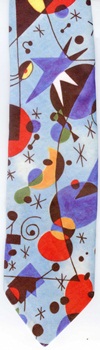 modern art painting surreal expressionist tie Necktie The Poetess Joan Miro