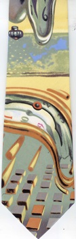 modern art painting surrealism cubism expressionist surrealist SalvadoreDali melting clocks Time Warp tie Necktie
