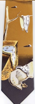 modern art painting surrealism cubism expressionist surrealist SalvadoreDali melting clocks Time Warp tie Necktie