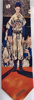 Norman Rockwell sports baseball Chicago cubs bat boy Tie necktie saturday evening post cover illustration art