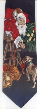 Norman Rockwell santa christmas Tie necktie saturday evening post cover illustration art