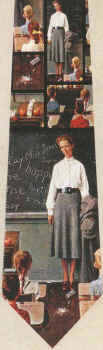 Norman Rockwell teacher schoolroom Tie necktie school blackboard students saturday evening post cover illustration art