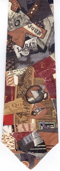 Cubist Collage modern art painting surreal expressionist tie Necktie picasso