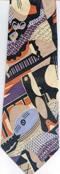 Mandolin And Guitar modern art painting surreal expressionist tie Necktie Pablo Picasso