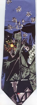 Noctural Landscape modern art painting surreal expressionist cubist tie Necktie The Actor L'Acteur Picasso
