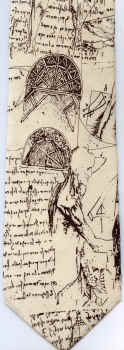 Leonardo DaVinci Notebook Sketches Renaissance masterpiece painting old masters tie Necktie
