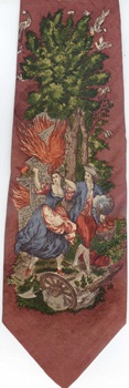 people Fleeing A Fire  Renaissance masterpiece painting old masters tie Necktie