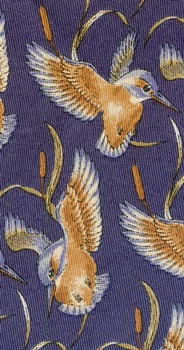 Kingfisher Landing Abstract Jungle with birds Tie Necktie
