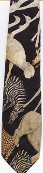 African Savannah exotic mammals safari lions tigers elephants  zebra boys length necktie youth ties