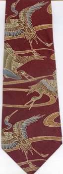 eastern chinese crane fabric japanese japan china textile wall hanging tapestry shirt Classical Civilizations fabric design necktie ties