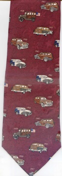 American Woodies 1928 to 1961  Americana Series Neckties, horseless carriage antique automobiles, car, land transportation Tie necktie