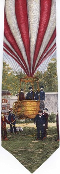 First Patriotic Flight Circa 1896 Americana Series Neckties, hot air balloon air transportation Tie necktie