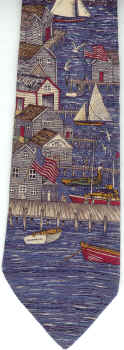 Homeport Circa 1938 Americana Series Neckties, nautical fishing sail boat water transportation VanHeusen Tie necktie