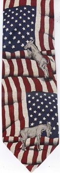 Americana Collectible flag and donkey democratic party its party time Necktie Tie ties neckwear ties tye neckwears