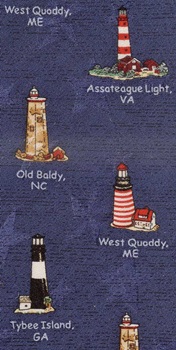 Americana Series Neckties, nautical lighthouse water transportation Tie necktie