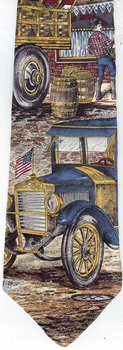 Morning Delivery Circa 1929 Americana Series Neckties, filling station petroliana antique automobiles, car, land transportation Tie necktie