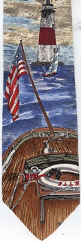 Sail Away Circa 1939, Americana Series Tango Neckties, nautical fishing sail boat water transportation Tie necktie