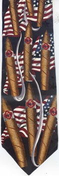 American History Necktie Flag five cent Smoking Cigars Circa 1934 Americana Tie ties neckwear ties tye neckwears