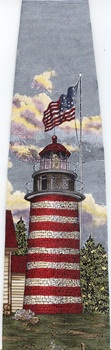 West Quoddy Light Circa 1931, Tango Americana Series Neckties, nautical lighthouse water transportation Tie necktie