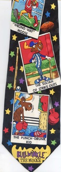 Bullwinkle The Moose Baseball sports cards Cartoon Corner MGM Studios tie necktie