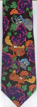 Rocky And Bullwinkle And Friends moose sports cards Cartoon Corner MGM Studios tie necktie