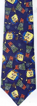 Spongebob squarepants pineapple under the sea nerdy  bubbles jellyfish tie necktie