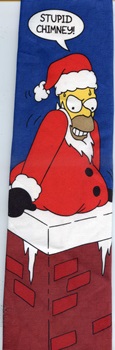 Stupid Chimney Homer Santa Christmas The Simpsons animation tv show fox broadcasting tie comic strip necktie