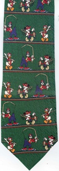 Mickey Mouse fishing equipment cartoon comic strip walt disney tie tie necktie