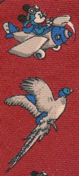 Mickey Mouse cartoon pheasant game bird hunting comic strip walt disney tie tie necktie