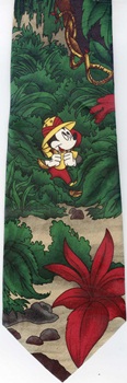 Mickey Mouse explorer jungle biologist scientist pith helmet cartoon comic strip walt disney tie tie necktie