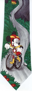 Mickey Mouse road touring bike tour cartoon comic strip walt disney tie tie necktie