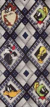 looney tunes paisley Bugs Bunny cartoon chararacters daffy duck tweedy bird sylvester Marvin the Martian Roadrunner warner brothers studio Tie necktie