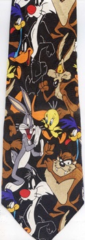 looney tunes Bugs Bunny chararacters daffu duck tweedy bird sylvester Marvin the Martian Roadrunner wiley coyote tasmanian devil taz warner brothers studio Tie necktie
