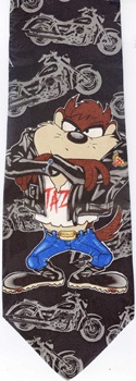 taz taxmanian devil motorcycle biker gang looney toons tunes Classic tie cartoon comic strip tie tie necktie