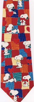 Puppy Love Peanuts comic strip charlie brown snoopy tie Necktie