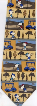 A Perfect Day for golf Peanuts comic strip charlie brown snoopy tie Necktie