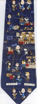 Bon Voyage Peanuts comic strip charlie brown snoopy tie Necktie