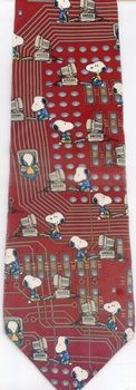 Computer Whiz Peanuts comic strip charlie brown snoopy tie Necktie