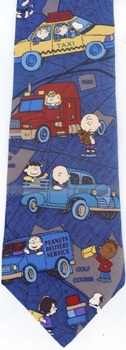 Door To Door Delivery Peanuts comic strip charlie brown snoopy tie Necktie
